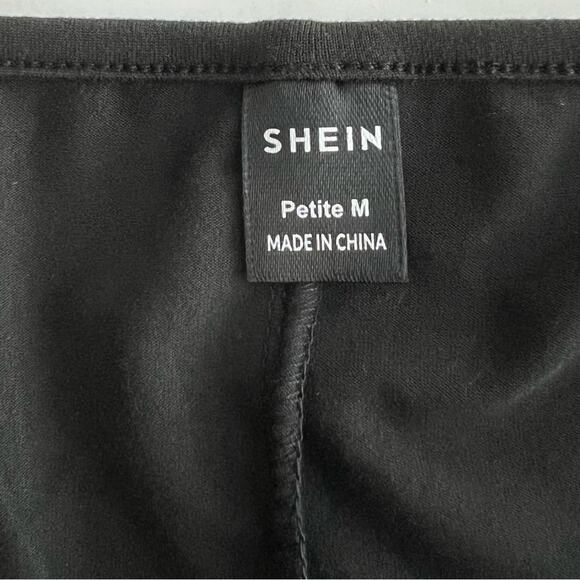 New SHEIN Cut Out Waist Flare Leg Cami Jumpsuit Black Womens SIZE Medium PETITE - Picture 9 of 11